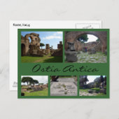 Carte Postale Collage Ostia Antica (Ruines romaines), Rome (Devant / Derrière)