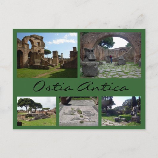 Carte Postale Collage Ostia Antica (Ruines romaines), Rome (Devant)