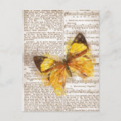 Carte Postale Collage papillon jaune (Devant)