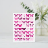 Carte Postale Collage papillon rose (Debout devant)