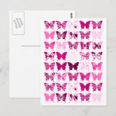 Carte Postale Collage papillon rose (Devant / Derrière)
