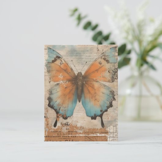 Carte Postale Collage papillon vintage (Debout devant)