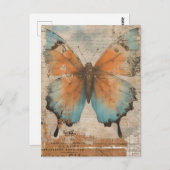 Carte Postale Collage papillon vintage (Devant / Derrière)