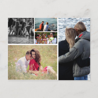 Carte Postale Collage personnalisable Idéal Amitié Famille Weddi