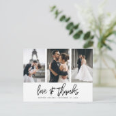 Carte Postale Collage photo à la main White Love Merci (Debout devant)