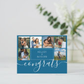 Carte Postale Collage photo Congrats modernes Turquoise Bleu (Debout devant)