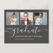 Carte Postale Collage photo de remise de diplômes gris foncé min (Devant)