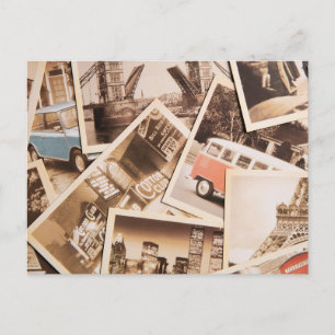 Carte Postale Collage photo de vintage City Life