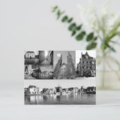 Carte Postale Collage photo Delft 4 en noir et blanc (Debout devant)