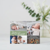 Carte Postale Collage photo du premier Noël de bébé Vert (Debout devant)