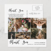 Carte Postale Collage photo du script de Merci de diplôme décont (Devant / Derrière)