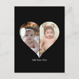 Carte Postale Collage photo en forme de coeur 2