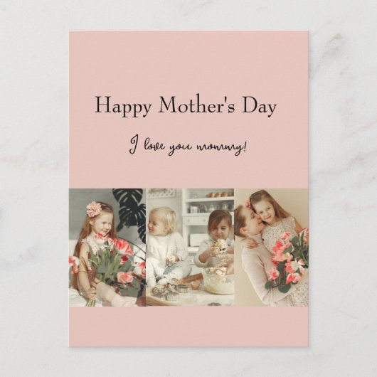 Carte Postale Collage photo et message - Cadeau personnalisé | (Devant)