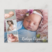 Carte Postale Collage photo Faire-part de naissance et Merci béb (Devant)