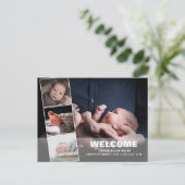 Carte Postale Collage photo faire-part de naissance|Quatre photo (Debout devant)