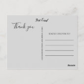 Carte Postale Collage photo gris élégant | Merci (Dos)