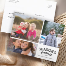 Carte postale Collage photo Joyeuses Fêtes 3
