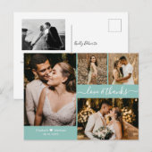 Carte Postale Collage photo manuscrit moderne Mariage Merci (Devant / Derrière)