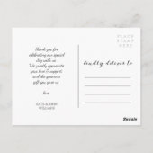 Carte Postale Collage photo mariage | Calligraphy Love & Thanks (Dos)