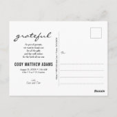 Carte Postale Collage photo Merci et Faire-part de naissance (Dos)