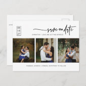 Carte Postale Collage photo minimal simple Code QR Enregistrer l (Devant / Derrière)