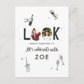 Carte Postale Collage photo moderne amusant à la main Anniversai (Devant)