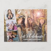 Carte Postale Collage photo moderne de célébration d'anniversair (Devant)