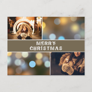 Carte Postale Collage photo Moderne Fêtes de Noël
