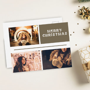 Carte Postale Collage Photo Moderne Joyeux Noël