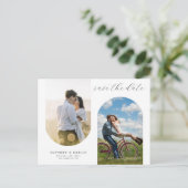 Carte Postale Collage photo moderne Mariage minimal Enregistrer  (Debout devant)