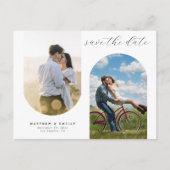 Carte Postale Collage photo moderne Mariage minimal Enregistrer  (Devant)