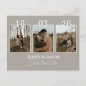 Carte Postale Collage photo neutre Enregistrer la date (Devant)