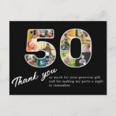 Carte Postale Collage photo noir pour les remerciements d'annive (Devant)