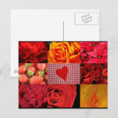 Carte Postale Collage photo rouge (Devant / Derrière)