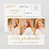 Carte Postale Collage photo simple | Invitation de la fête de gr (Devant / Derrière)