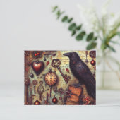 Carte Postale Collage Poe Raven (Debout devant)