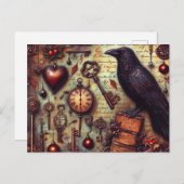 Carte Postale Collage Poe Raven (Devant / Derrière)