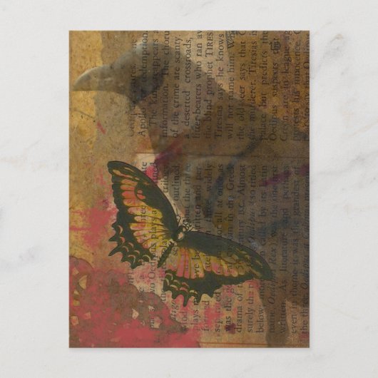 Carte Postale Collage Raven Grunge (Devant)