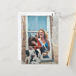 Carte Postale Collage Rétro de la Princesse Laitière 