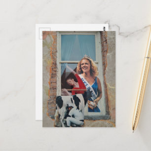 Carte Postale Collage Rétro Surréaliste Alice au Pays des Produi