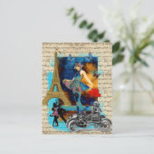 Carte Postale Collage romantique vintage Paris (Debout devant)