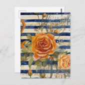 Carte Postale Collage rose jaune (Devant / Derrière)