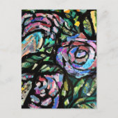 Carte Postale Collage Rose pourpre (Devant)