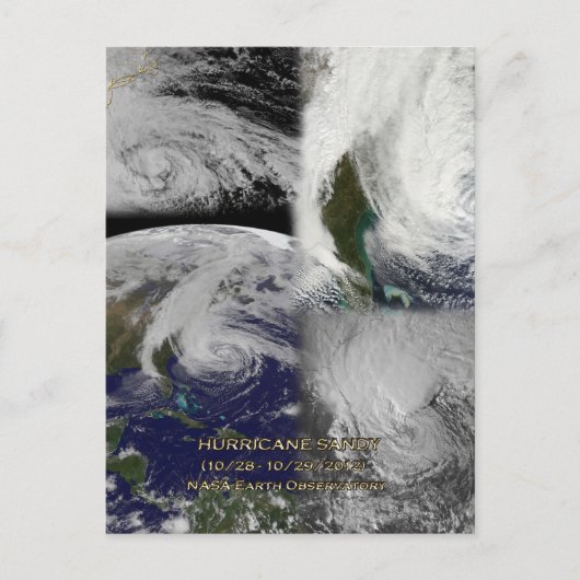 Carte Postale Collage satellite Vue de l'ouragan Sandy (Devant)