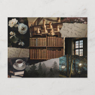 Carte Postale Collage scrapbook d'academia sombre / doux