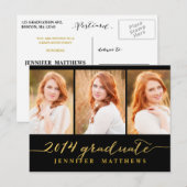 Carte Postale Collage simple | Invitation de la fête de graduati (Devant / Derrière)