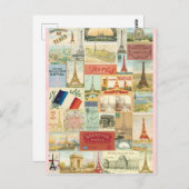 Carte Postale Collage souvenirs de Paris (Devant / Derrière)
