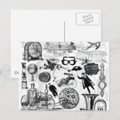 Carte Postale Collage Steampunk Numéro 2 (Devant / Derrière)