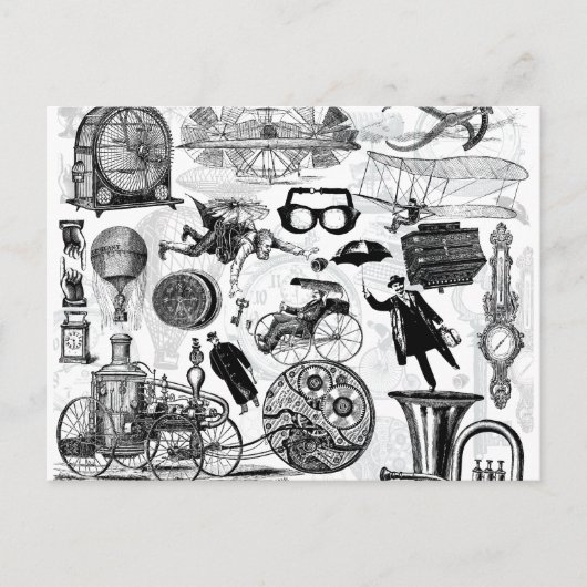 Carte Postale Collage Steampunk Numéro 2 (Devant)