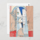 Carte Postale Collage sur papier du paysage urbain de la rue du (Devant / Derrière)